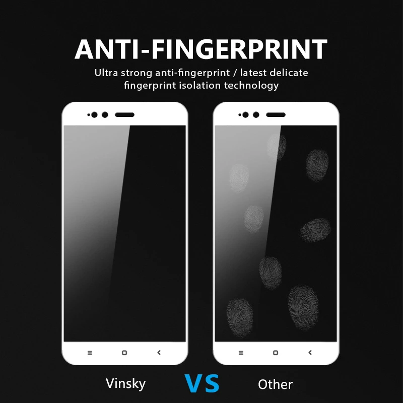 VNSTRIP 2 шт 9H Закаленное стекло пленка для Xiaomi 5X полное покрытие анти шок и против