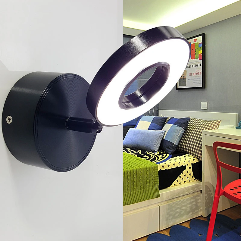 5 Вт настенный светильник для спальни с переключателем в светодиодный селфи