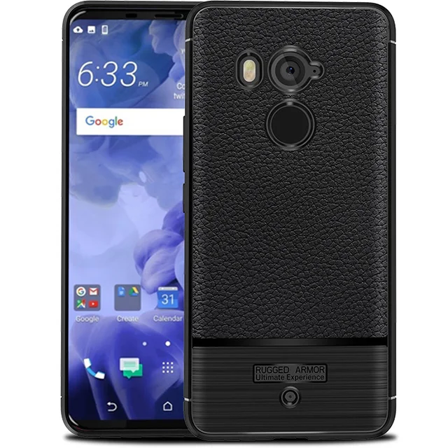 Dizha для нового htc U11 PLUS чехол для телефона силиконовый защитный чехол рисунок Личи узор анти-капля мягкий чехол для htc U11 Eyes - Цвет: Черный