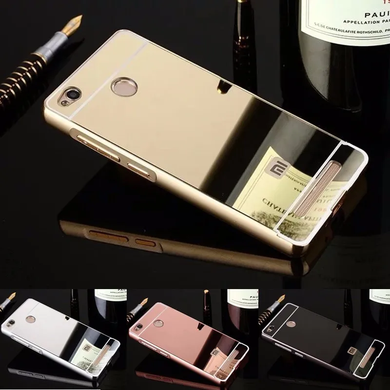 2016 Зеркало задняя крышка чехол для Xiaomi Redmi 3 s роскошное зеркало Защитная оболочка