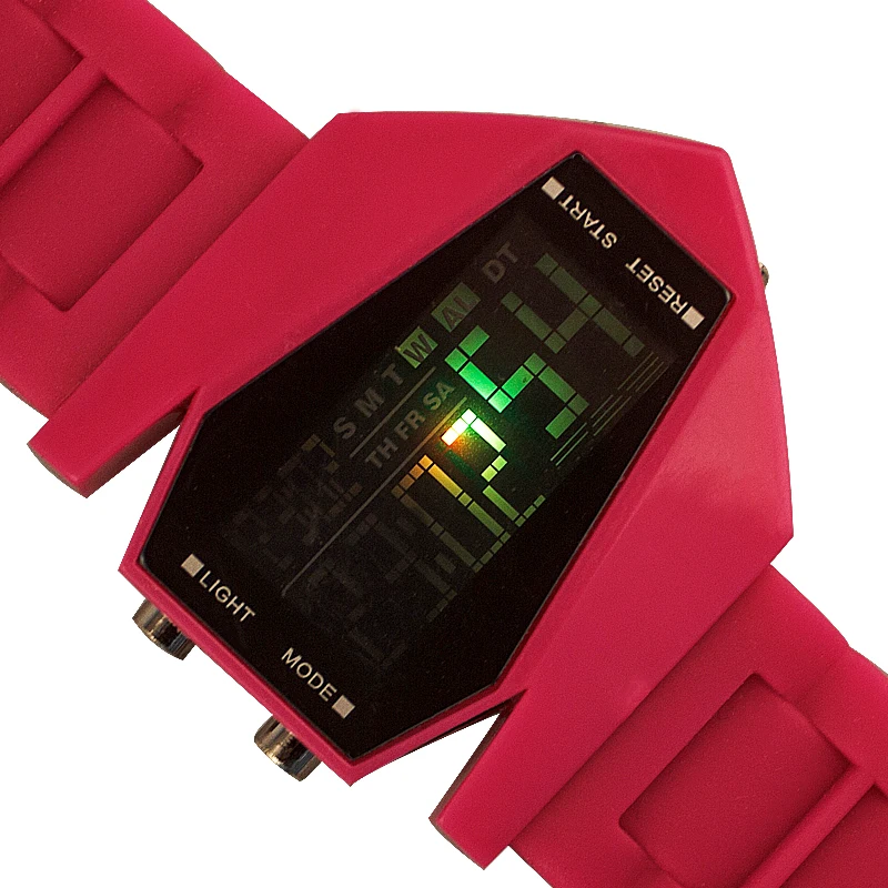 Модные часы женские LED красная модель самолета креативный цифровой дисплей