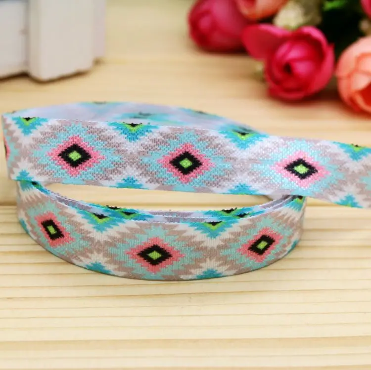 

5/8'' Free shipping Fold Elastic FOE aztec printed headband headwear hairband diy decoration wholesale OEM H4976