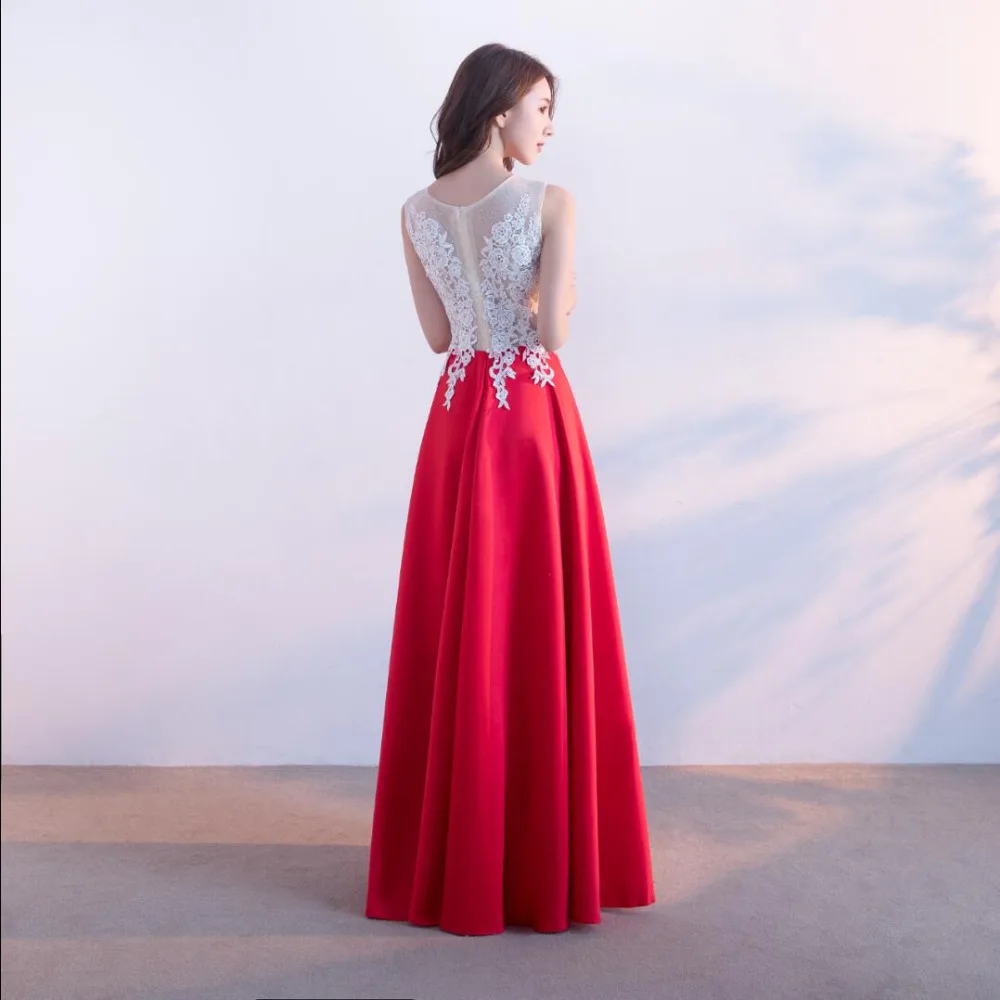 Новое поступление 2017 года красные и белые кружевные платья для выпускного вечера