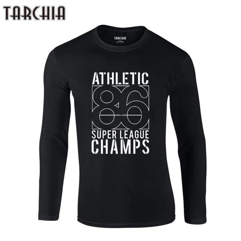 TARCHIA 2021 футболка с длинным рукавом принтом мужские 100% хлопковые футболки летняя