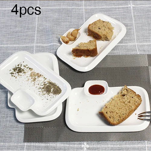 4pcs 1 шт.-4 шт. качество 1" дюймов керамическая обеденная тарелка перегородка приправа посуда тарелка кухонные инструменты обеденное блюдо для барбекю - Цвет: 4pcs