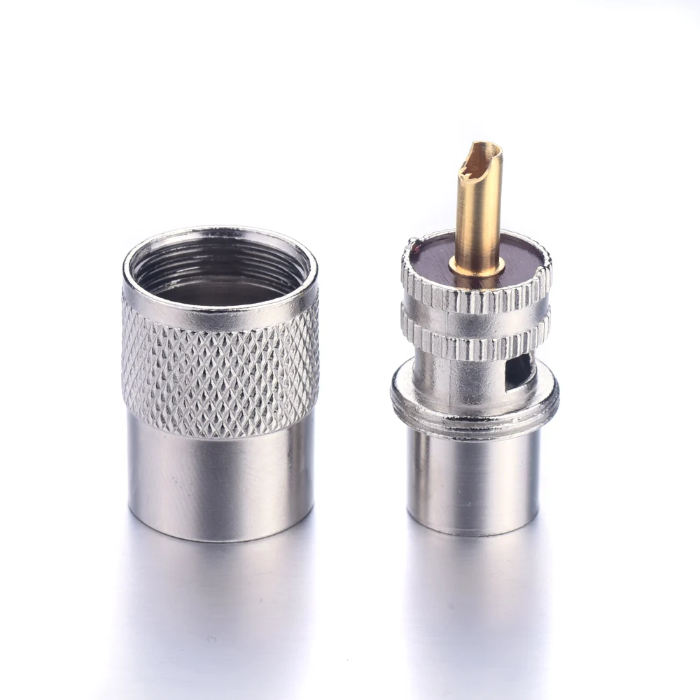 Высокое качество 6 шт. высокое латунь Никелированное покрытие PL259 штекер разъем