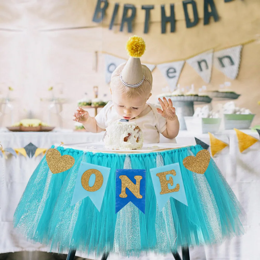 FENGRISE Блестящий единорог с днем рождения баннер &quotI Am One&quot Baby Shower Детские сувениры