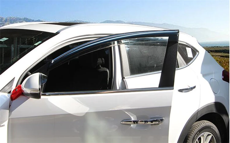 Пластиковый козырек для окон HYUNDAI TUCSON защита от солнца и дождя дефлектор 2015