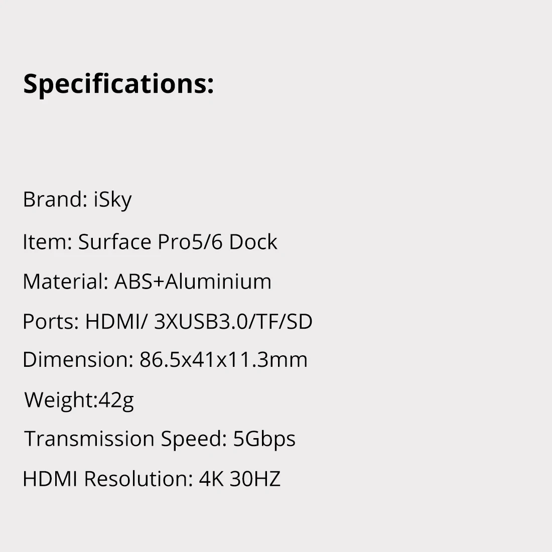 iSky for Microsoft Surface USB Hub Pro5 Pro6 Pro2017 USB Expansion HDMI SD TF USB3.0 6 in 1 Mini DP External USB