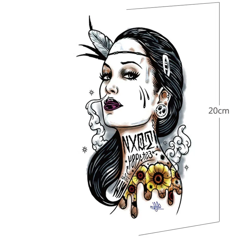 Тату наклейка временная татуировка боди арт рукав для татуировки на руку s 12*22 см