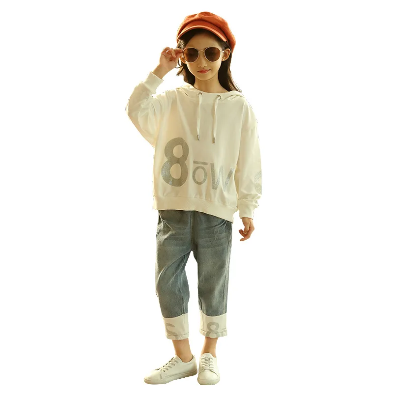 Новинка 2019 спортивный костюм для девочек комплекты одежды детей спортивная