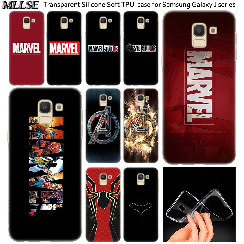 Популярный силиконовый чехол Marvel Comics с простым логотипом для samsung Galaxy J2Pro J4 J6 J8 J3 J5 J7 2017EU Prime CORE Plus Fashion