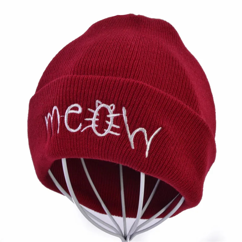 Зимняя шапка мяу унисекс мужские и женские повседневные Шапки в стиле хип хоп
