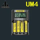 Зарядное устройство NITECORE UM4 C4 VC4 с ЖК-дисплеем для литий-ионныхIMRINRICRLiFePO4 18650 14500 26650 3,7 AA 1,2 1,5 в D4