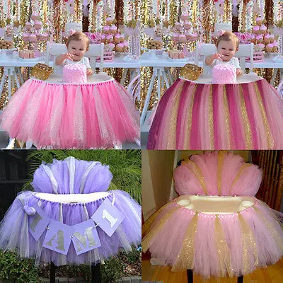 Платье пачка Тюлевая &quotюбка&quot на стол Baby Shower Свадебные украшения для стульчик