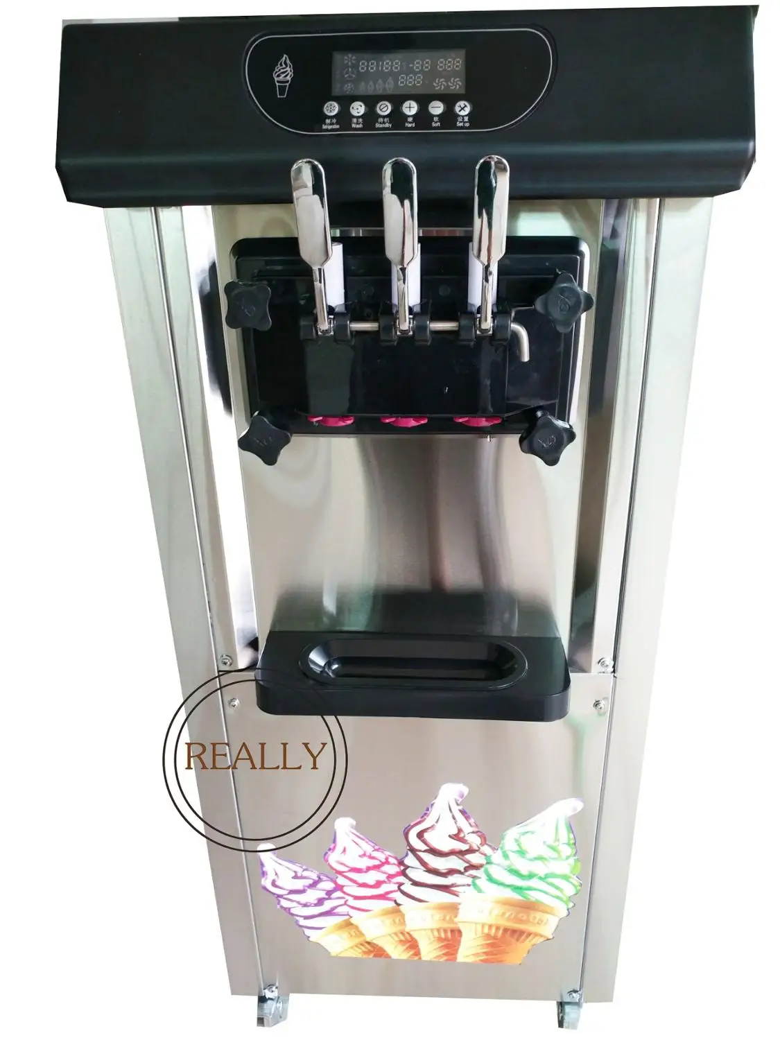 

25L Italy Soft Serve Ice Cream Machine Vertical Stainless Steel 3 Flavor Yogurt Taylor Ice cream Maker