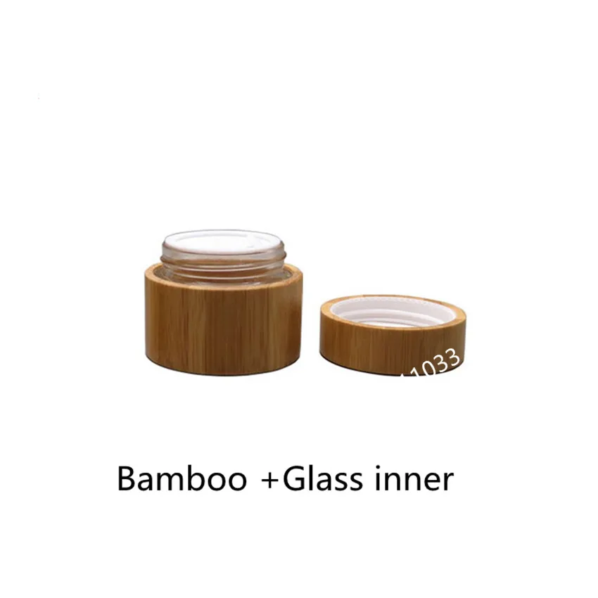 10PCS 50g Environmental Bamboo Empty Refillable Glass Jar Cosmetic Cream Storage Bottle Container Wooden Lid | Красота и здоровье