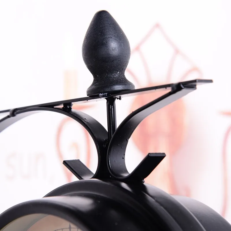 Античный стиль станция настенные часы металлические декоративные двухсторонние