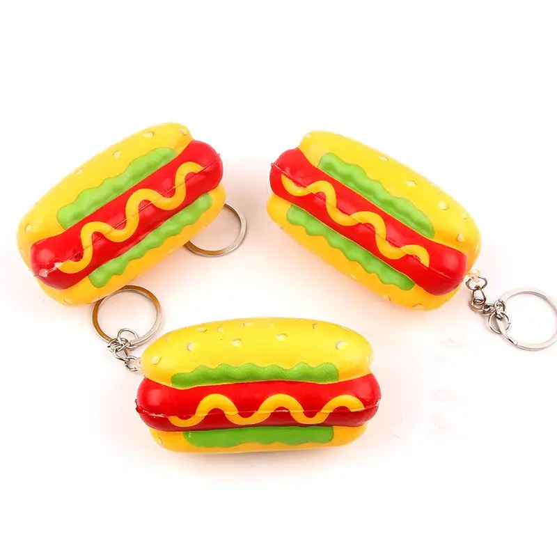 Stress Relief Squeeze Toys Mini Cute Cartoon Keychain for Kids Gifts Sausage Ice Cream Artificial Foods &amp Vegetables Decoration | Дом и сад