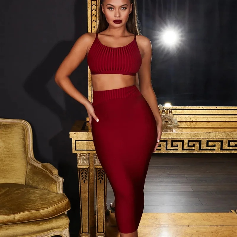 Сексуальное трикотажное платье в рубчик комплект из 2 предметов Качественные