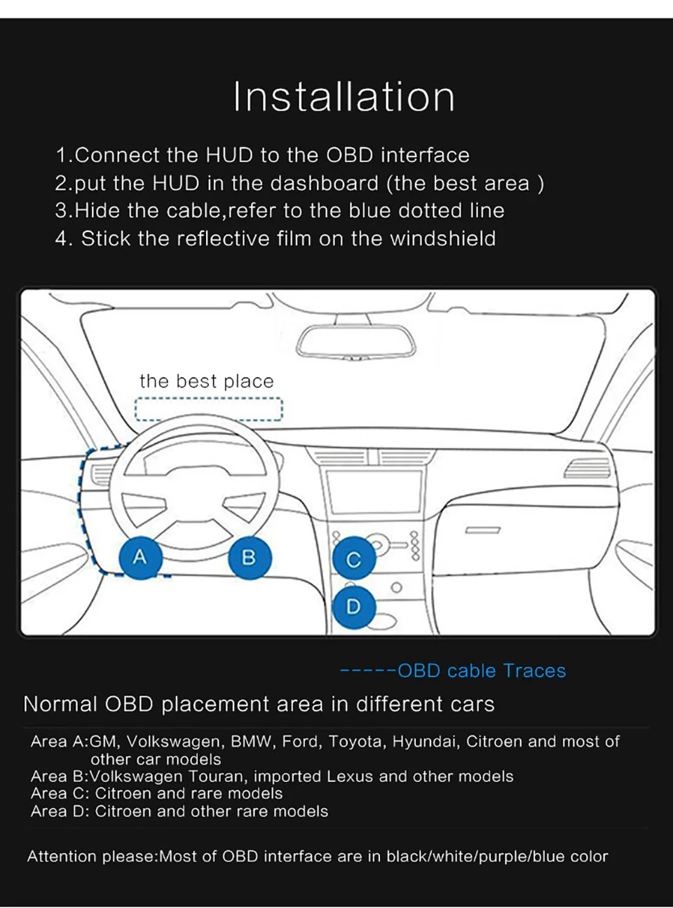 " Автомобильный HUD OBD OBD2 дисплей цифровой спидометр лобовое стекло проектор усталость сигнализации топлива Датчик скорости A8 A1000