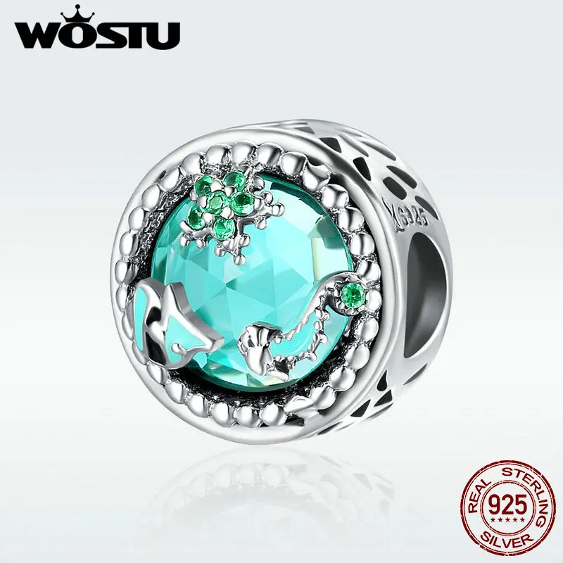 WOSTU бренд 100% 925 пробы серебряные романтические океанские Бусины Подходит Шарм