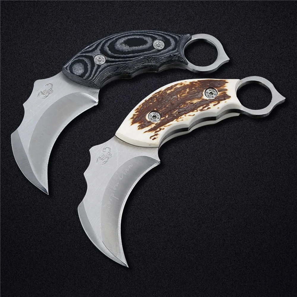 Doxa Karambit Нержавеющая сталь AUS 8A 59HRC Скорпион коготь лезвие Hawk Охотничьи ножи