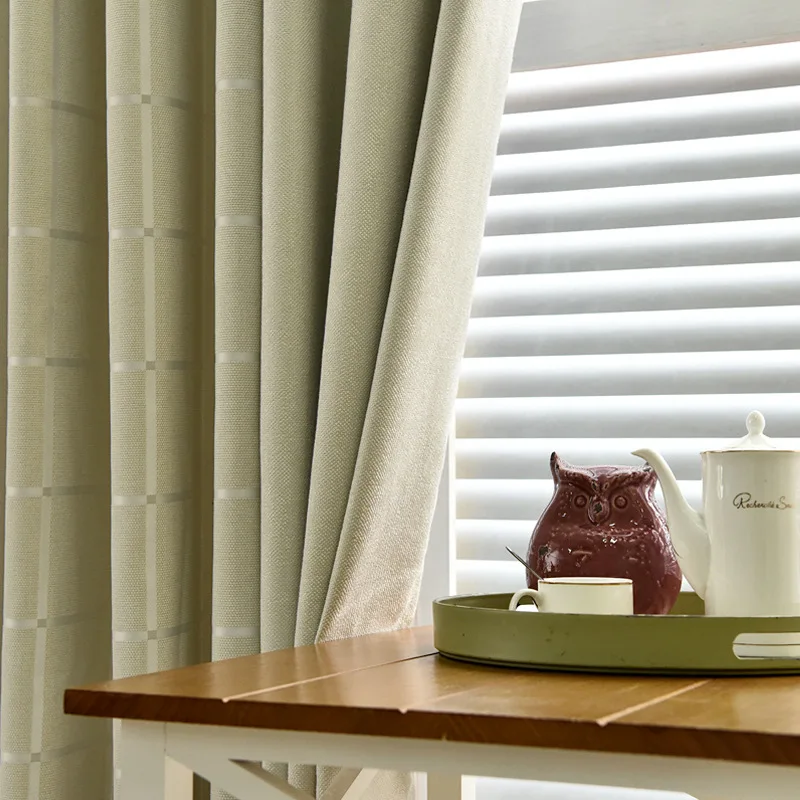 Новинка 2016 современные клетчатые прозрачные Занавески на окно ткань для