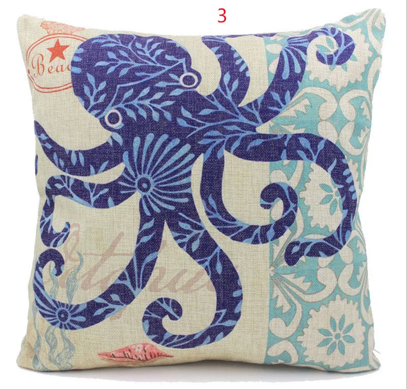 45 см * Морская жизнь дизайн лен/хлопок наволочки для дивана Наволочка Чехол