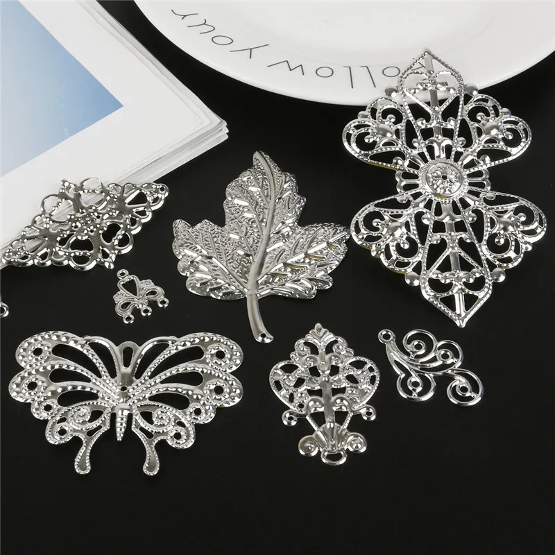 Изысканная искусственная филигранная подвеска с цветами шармы подвески