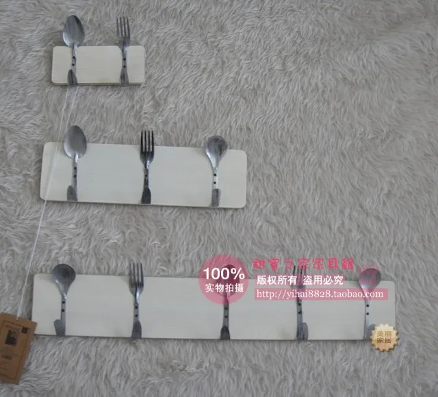 

Creative hook style wooden spoon to do the old home crafts ornaments Wall Mural Coat Hook