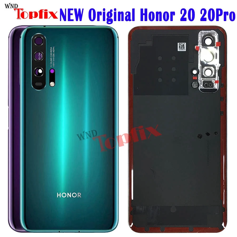 

Оригинальная Крышка батарейного отсека для Huawei Honor 20 Pro, задняя крышка корпуса 20Pro, задняя крышка, замена стекла для телефона Honor 20, Крышка бат...