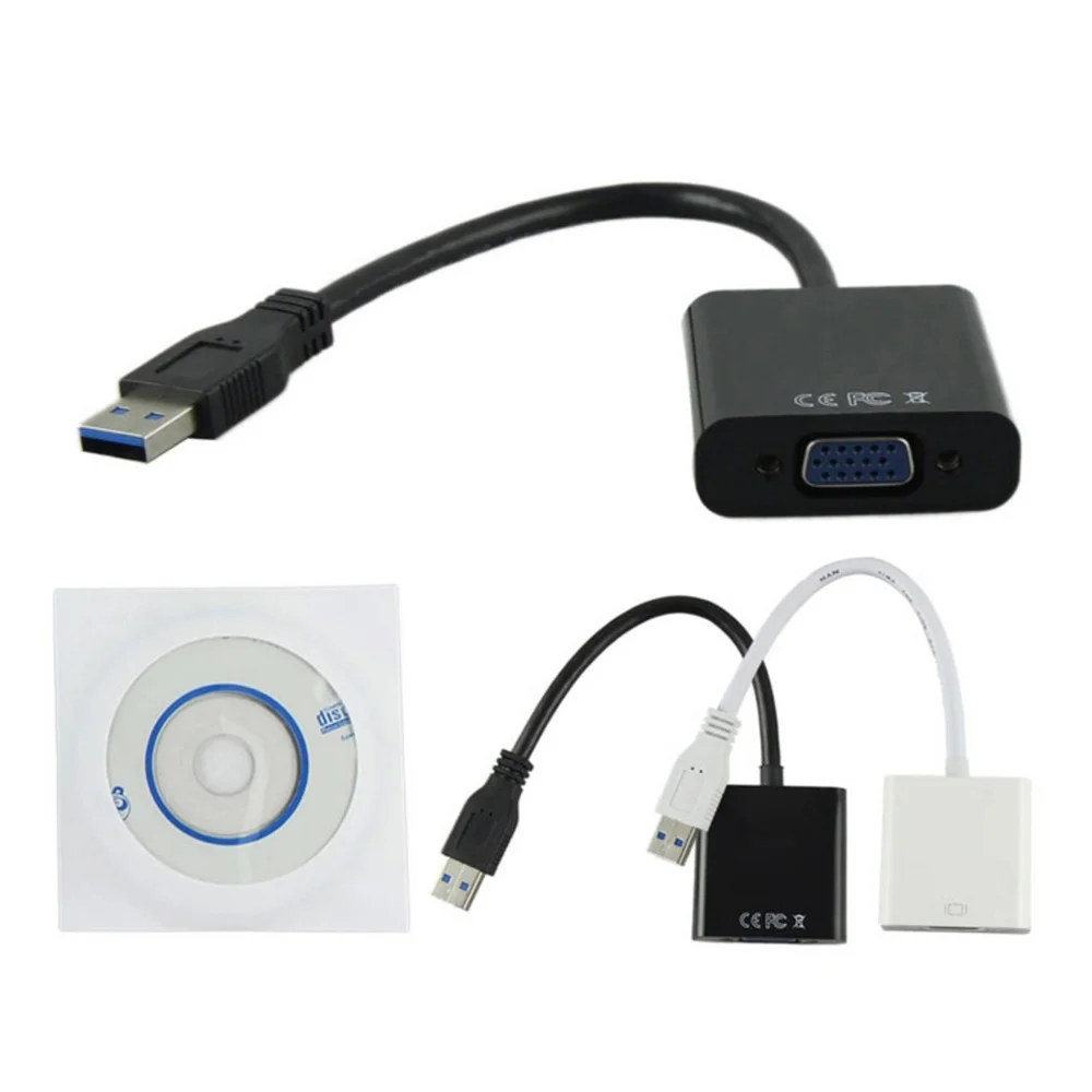 50 шт. внешний адаптер для видеокарты с USB 3 0 на VGA|to vga|vga videousb to video |