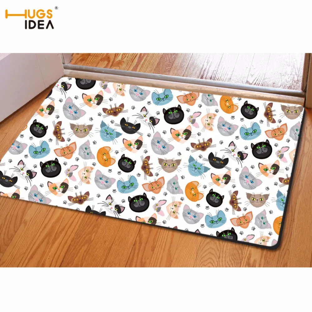 HUGSIDEA Kawaii с изображением животного кота напольные коврики для входной двери