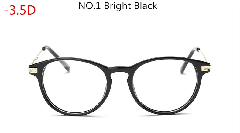 Myopia 350 Блестящая черная оправа близорукие студент готовой близорукость очки Для женщин Для мужчин с диоптриями-50-100-150-200-250-300-350~-500-550-600 - Цвет оправы: Myopia 350