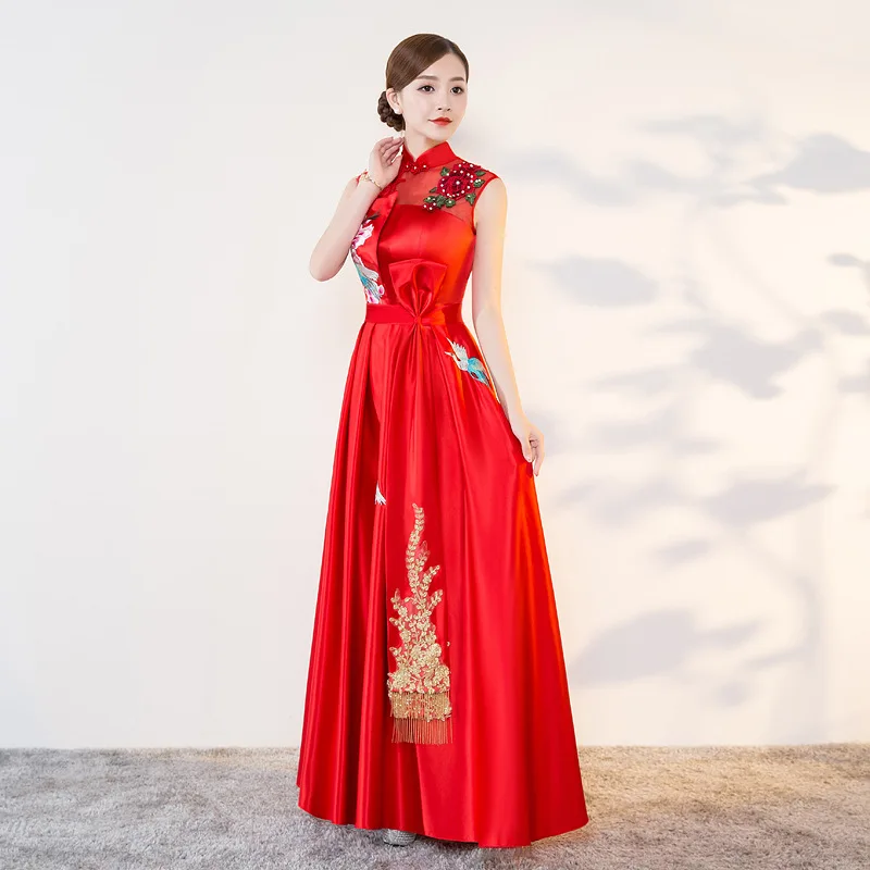 2018 современный Cheongsam Сексуальная Qipao Для женщин длинные традиционные китайские