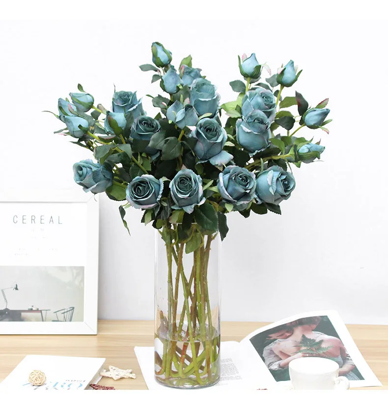 JAROWN Artificial Flowers Silk Rose Continental Retro Fake Flower Home Decoration Wedding DIY Decoration Flores