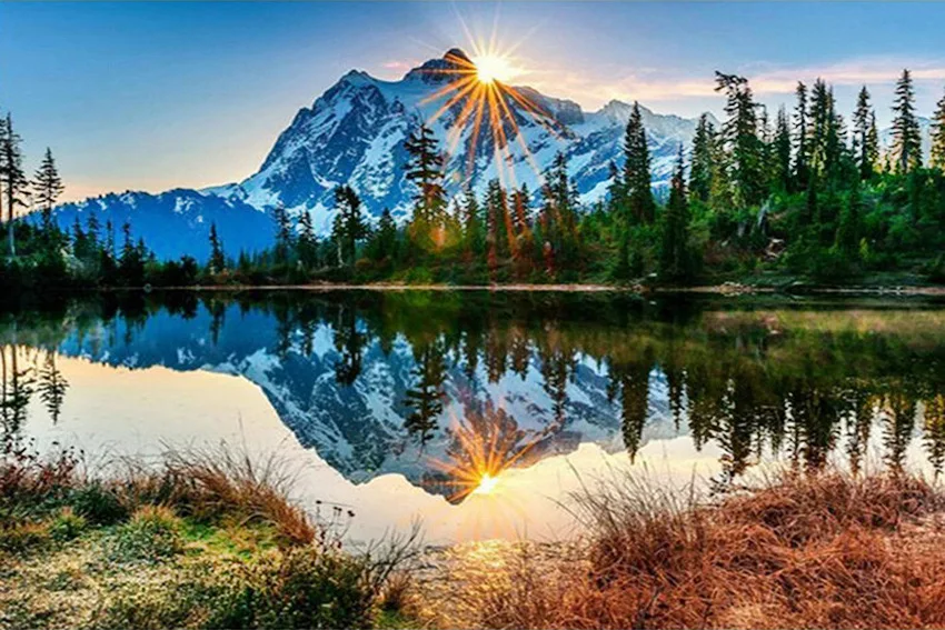 

5D DIY Diamond Painting Sun Landscape Cross Stitch Full Round Diamond Diamond Embroidery Rhinestones Wall Painting Love Gift
