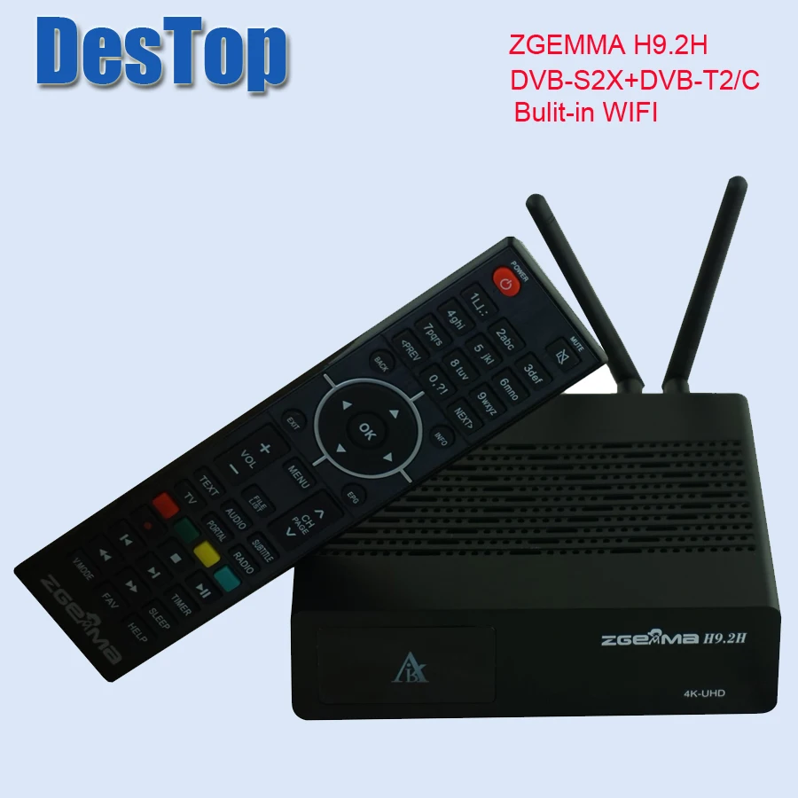 Оригинальная версия 4 к UHD телеприставка ZGEMMA H9.2H Linux OS DVB-S2X+ DVB-C/T2 тюнеры HEVC/H.265 декодирование bulit в wifi