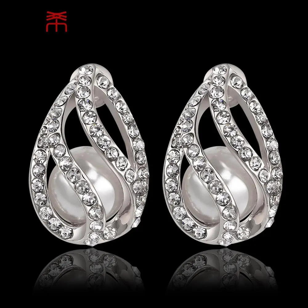 Water drop shape 18K gold plated Pearl Earrings|jewelry cosmetic|jewelry bambooearrings india |