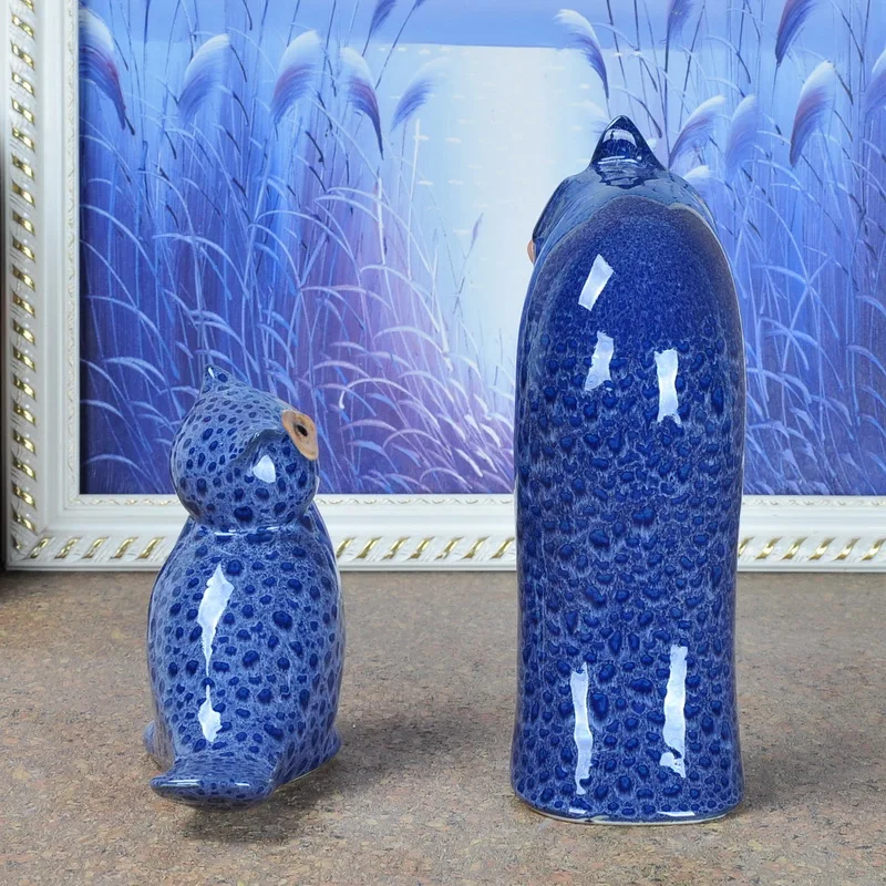 Абстрактные фарфоровые статуэтки для влюбленных Совы ручной работы