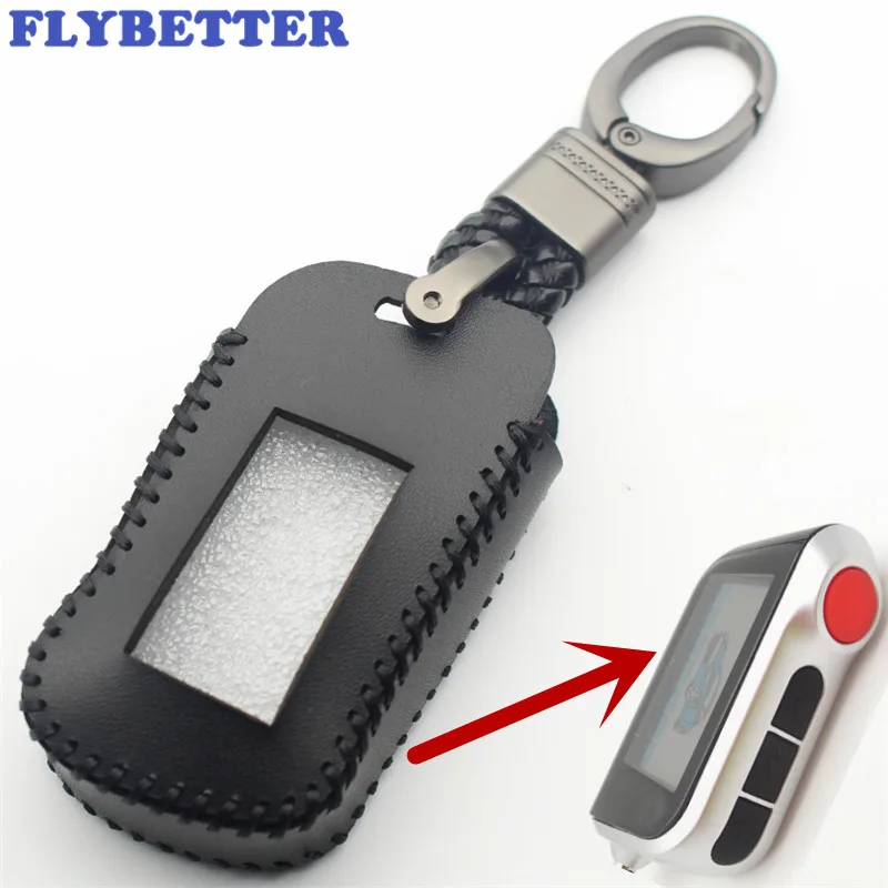 FLYBETTER натуральная кожа 4 чехол для ключей с кнопками чехол для Starline A93/A63/A96 двухсторонняя Автомобильная сигнализация брелок автомобильный Стайлинг(B) L350