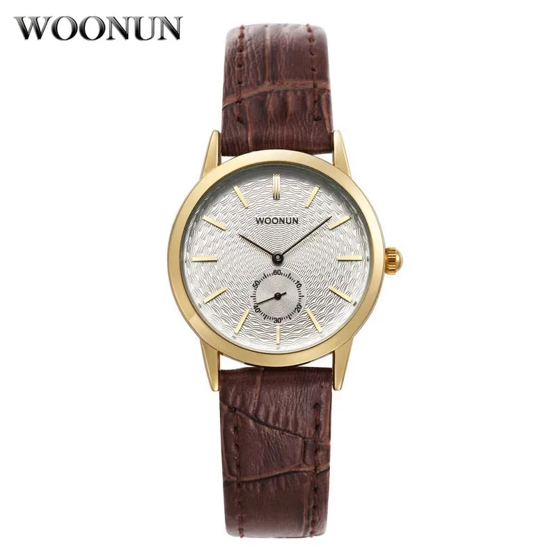 Relogio Feminino WOONUN Роскошные брендовые маленькие часы для женщин из натуральной кожи