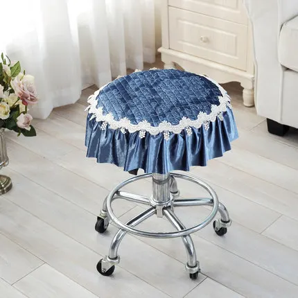 roayblue long style Четыре сезона утолщение небольшой круглый стул пылезащитный чехол круглый стул крышка - Цвет: roayblue long style