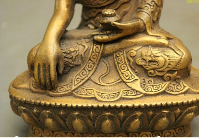 ZSR913 + 6 "дракон халат Тибет буддийская из бронзы Shakyamuni Mahavairocana статуя Будды Дом