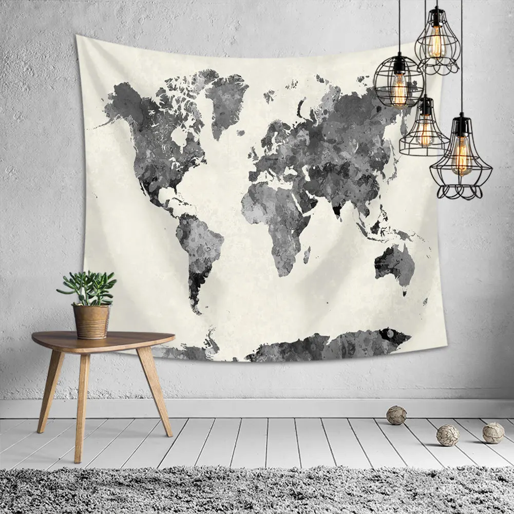 Гобелен с изображением карты мира настенный ковер одеяло Настенное подвесное