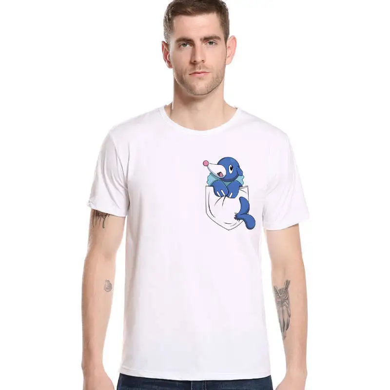 New Brand Fashion Men's T-shirts Pokemon Pikachu Harajuku Printed Tops Summer Cotton Short Sleeve O neck Punk Anime Top L1R6 | Мужская