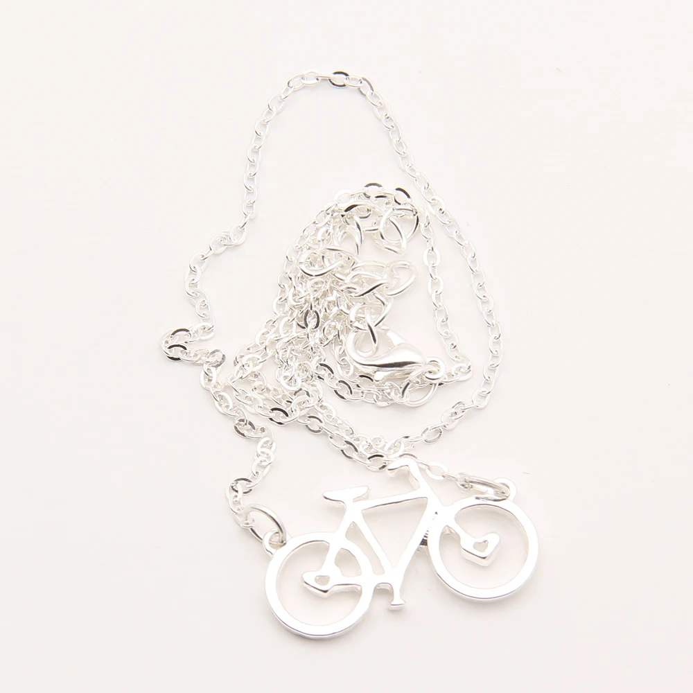 Ожерелье для велосипеда серебряное ожерелье езды на велосипеде маленькое колье