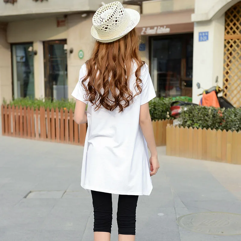 Летние беременные средства ухода за кожей для будущих мам футболки повседневное