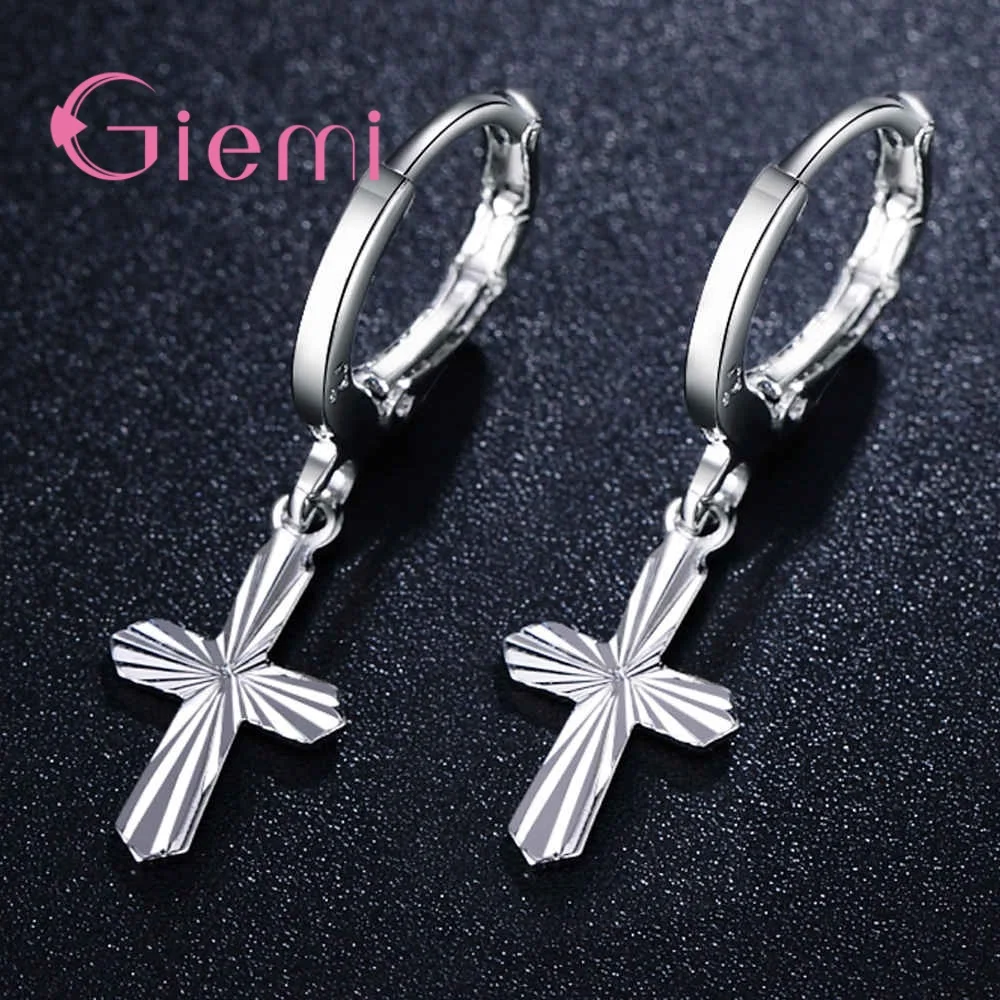 Женские и мужские серьги в стиле панк рок круглые висячие кресты из